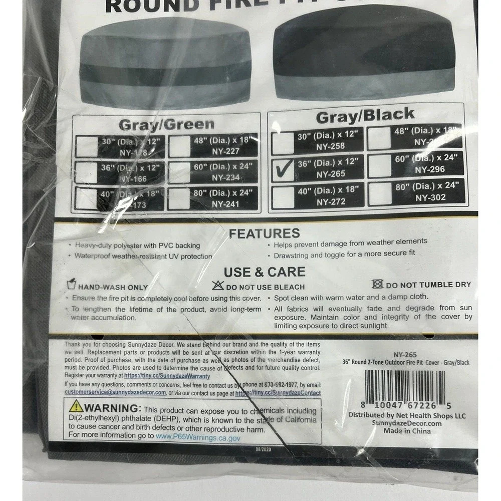 Sunnydaze Decor Fire Pit Cover Round 36